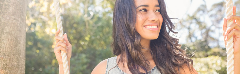 cheerful girl smiling