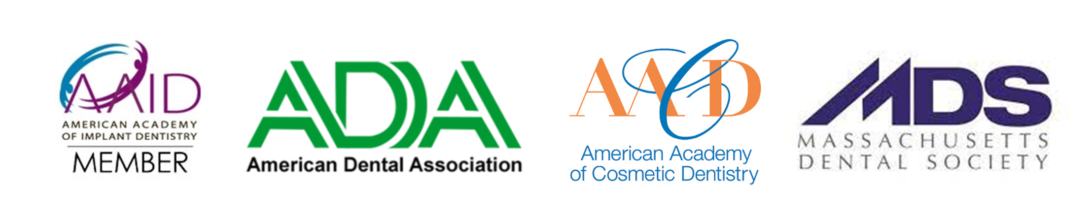 Dr. Sheng's memberships with the American Association of Cosmetic Dentistry, Academy of General Dentistry, American Dental Association, and the Massachusetts Dental Society