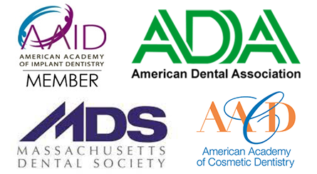 Dr. Sheng's memberships with the American Association of Cosmetic Dentistry, Academy of General Dentistry, American Dental Association, and the Massachusetts Dental Society